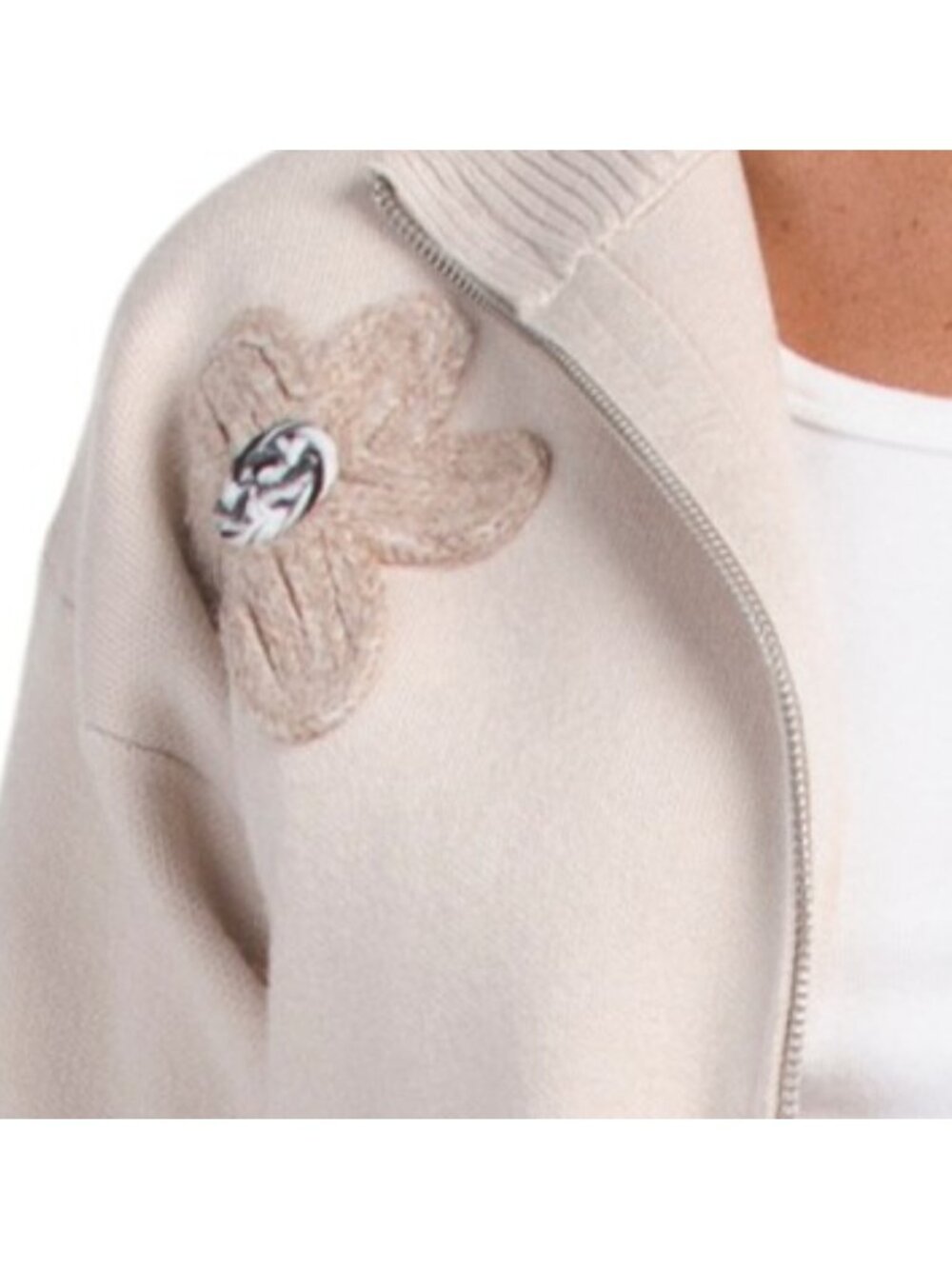 SIONI Double Knit Flower Sweater Jacket - Picture 4 of 4
